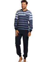 Comte Heren pyjama katoen - blauw gestreept