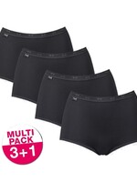 Sloggi Sloggi Basic+ Maxi slips zwart - 4 stuks voordeelpack