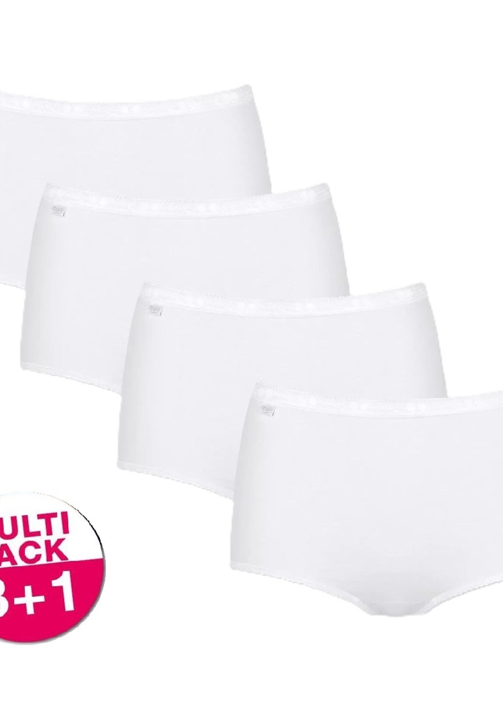 Sloggi Sloggi Basic+ Maxi slips wit - 4 stuks voordeelpack