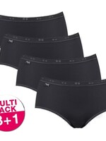 Sloggi Sloggi Basic+ Midi slips zwart - 4 stuks voordeelpack