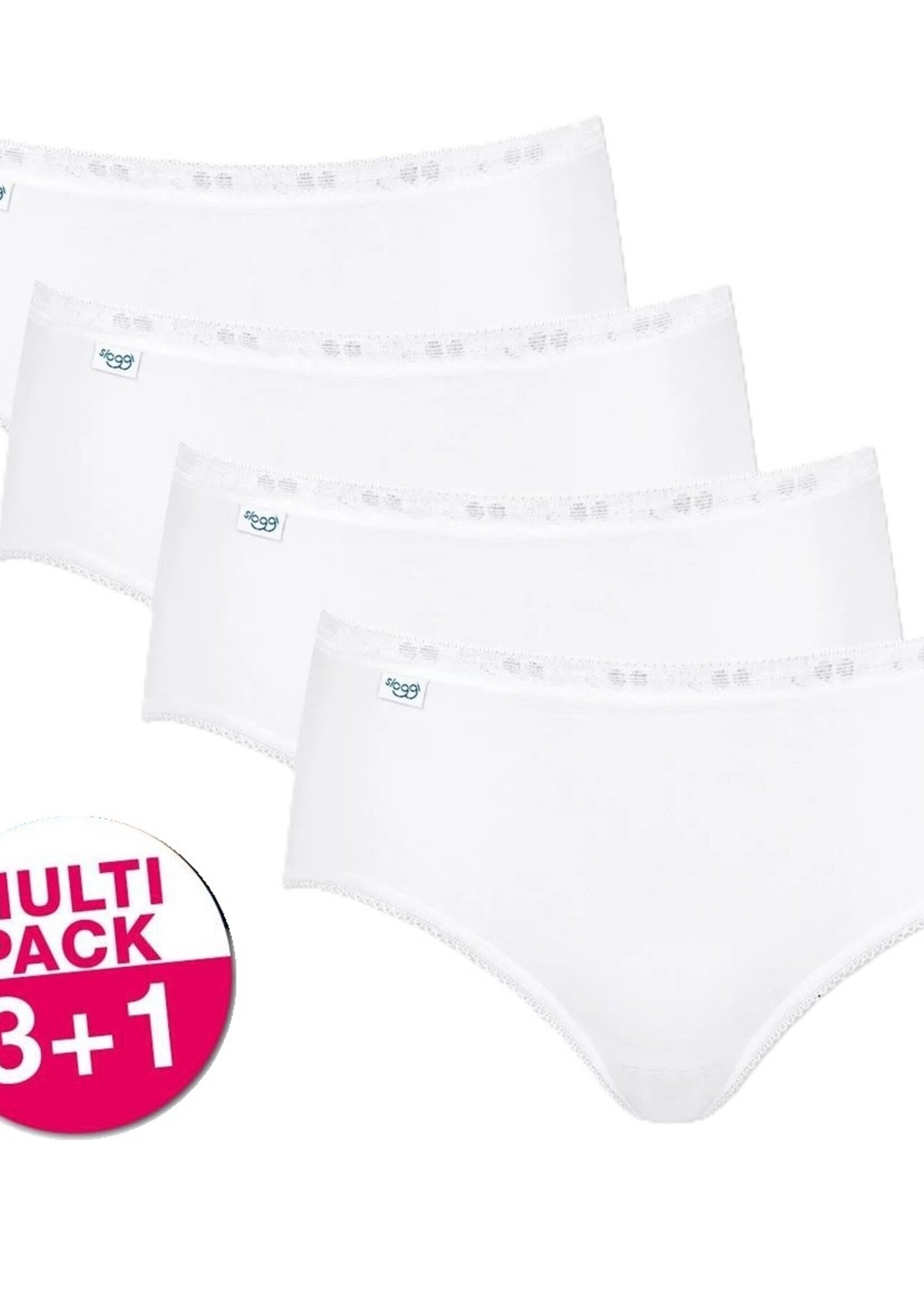 Sloggi Sloggi Basic+ Midi slips wit - 4 stuks voordeelpack