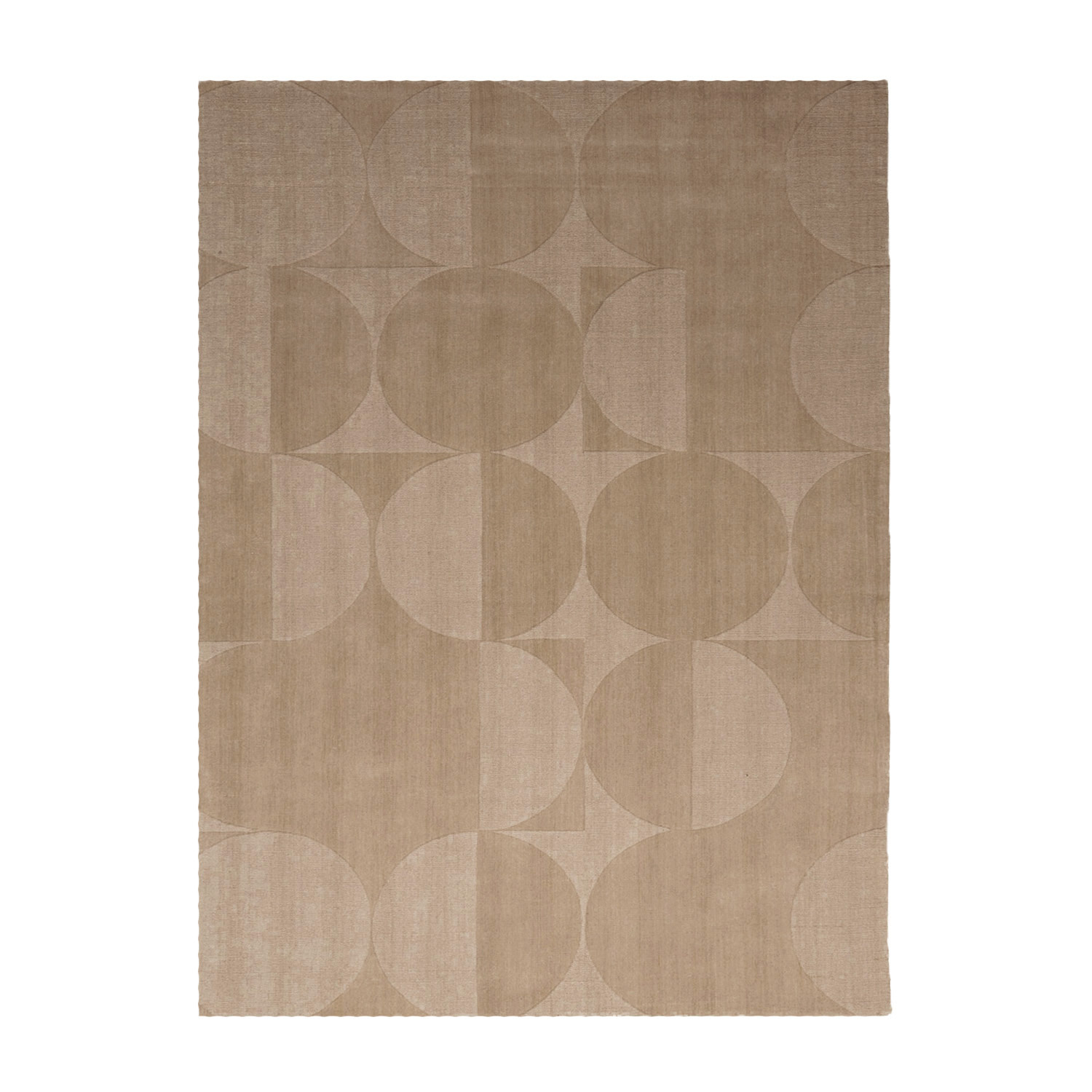 Tapis en laine - Giselle Circles Beige - sfeer