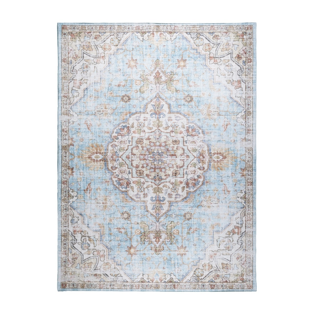 Tapis en viscose - Leyla Medaillon Bleu Clair - sfeer