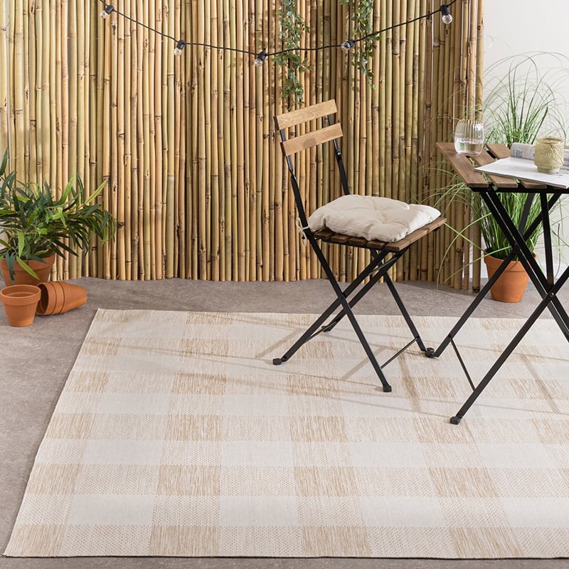 Tapis en sisal - Ranch Checkerboard Beige