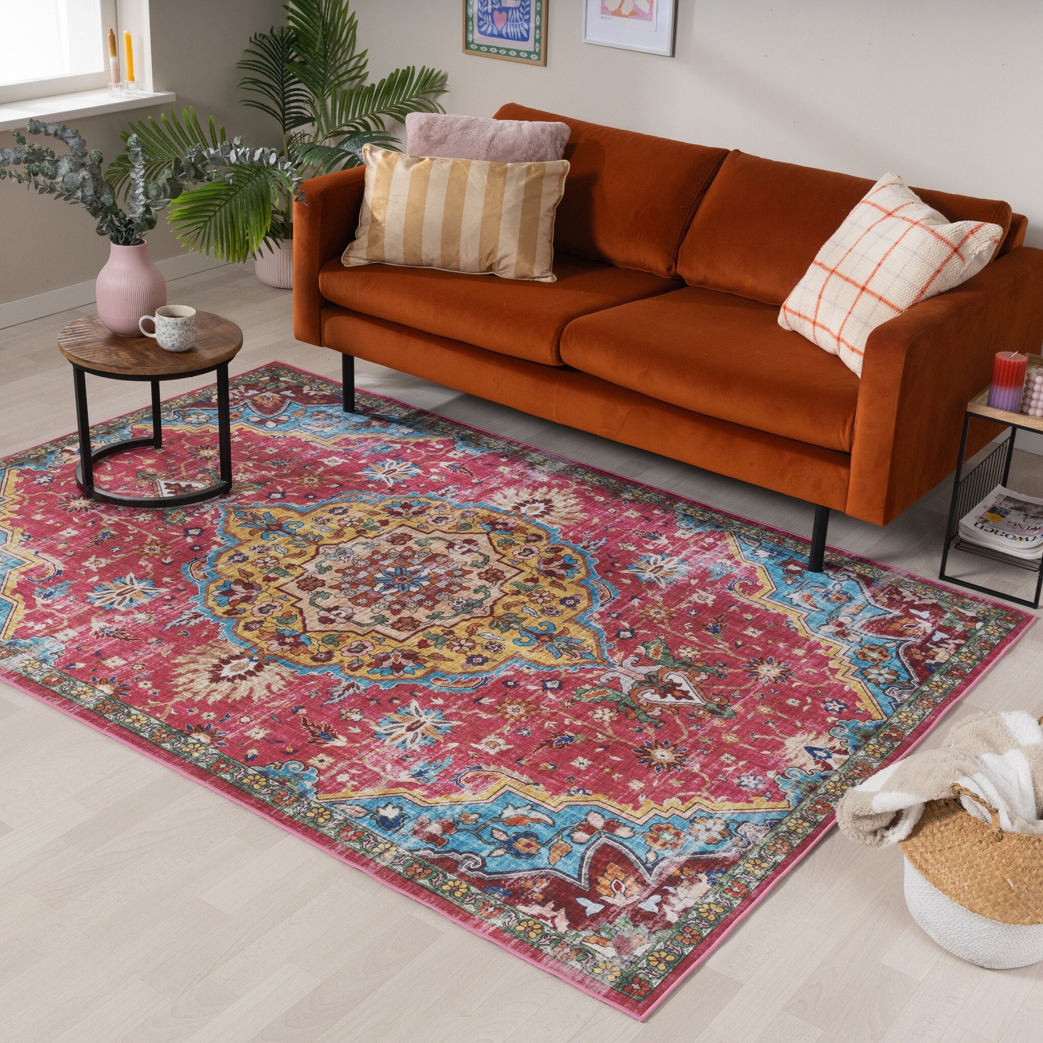 Tapis en viscose - Leyla Medaillon Multicolore