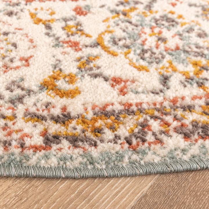 Tapis vintage rond - Thirza Medaillon Bleu Clair/Multicolore