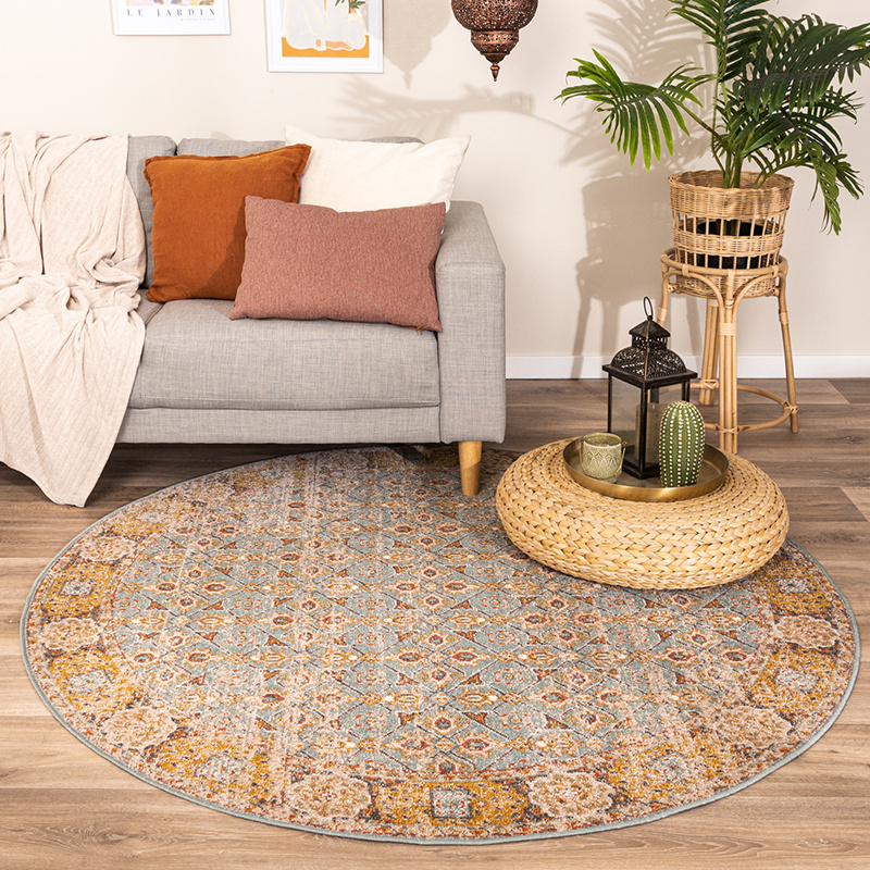 Tapis vintage rond - Thirza Oriental Bleu Clair/Multicolore