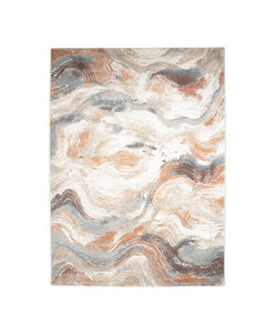 Tapis d'extérieur luxe - Xavier Wave Bleu/Rouge