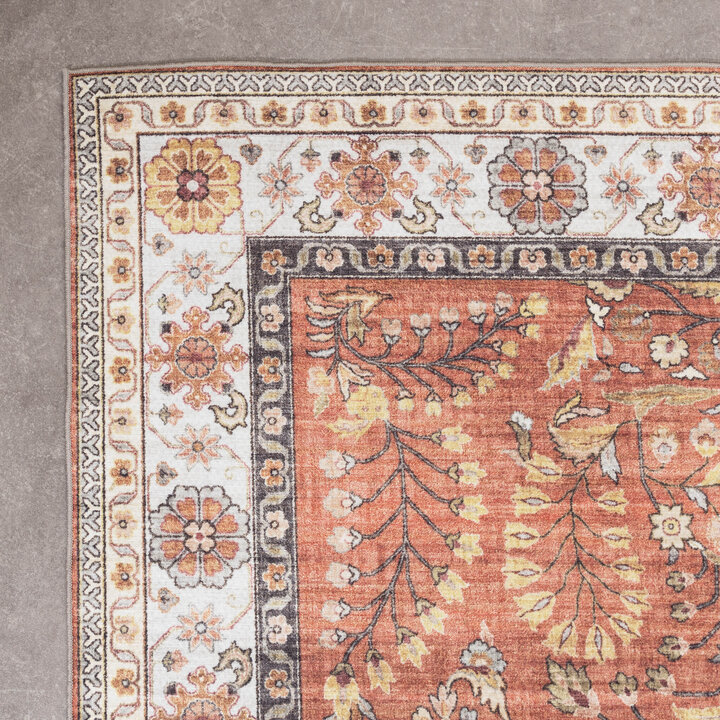 Tapis d'extérieur vintage - Santo Flora Terracotta
