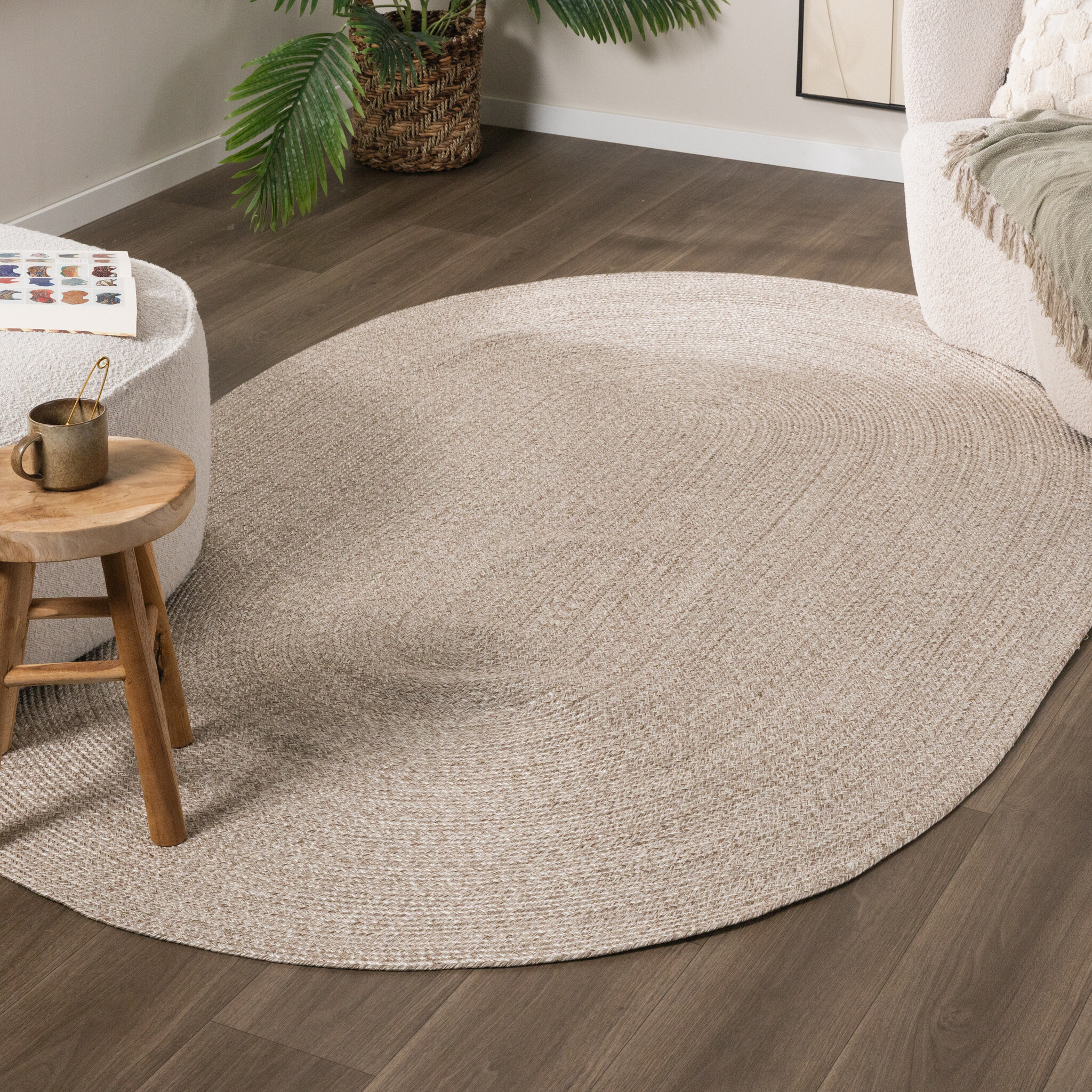 Tapis rond intérieur et extérieur - Bali Beige