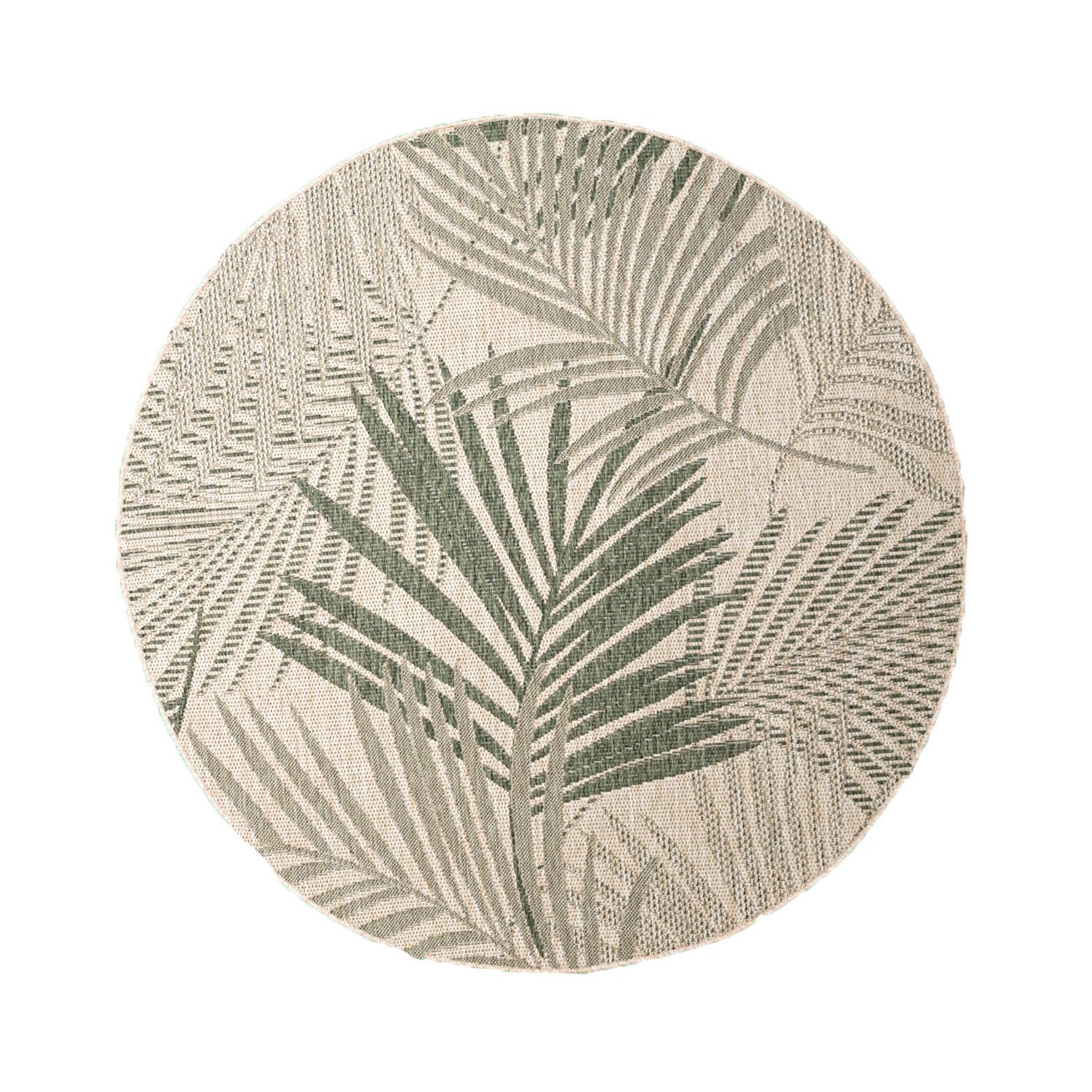 Tapis rond d'extérieur vintage - Tiga Palm Vert - sfeer