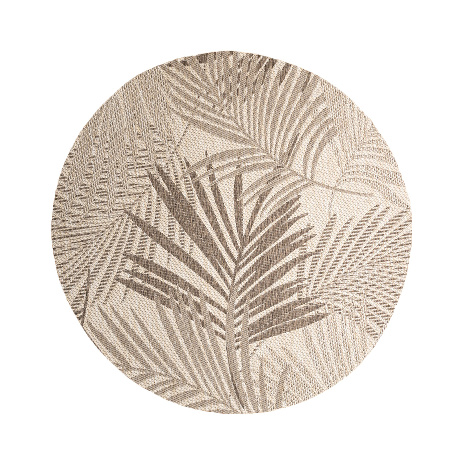 Tapis rond d'extérieur vintage - Tiga Palm Taupe - sfeer