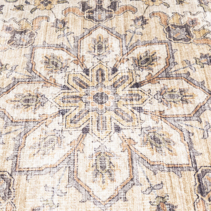 Tapis d'extérieur rond vintage - Santo Médaillon Vert