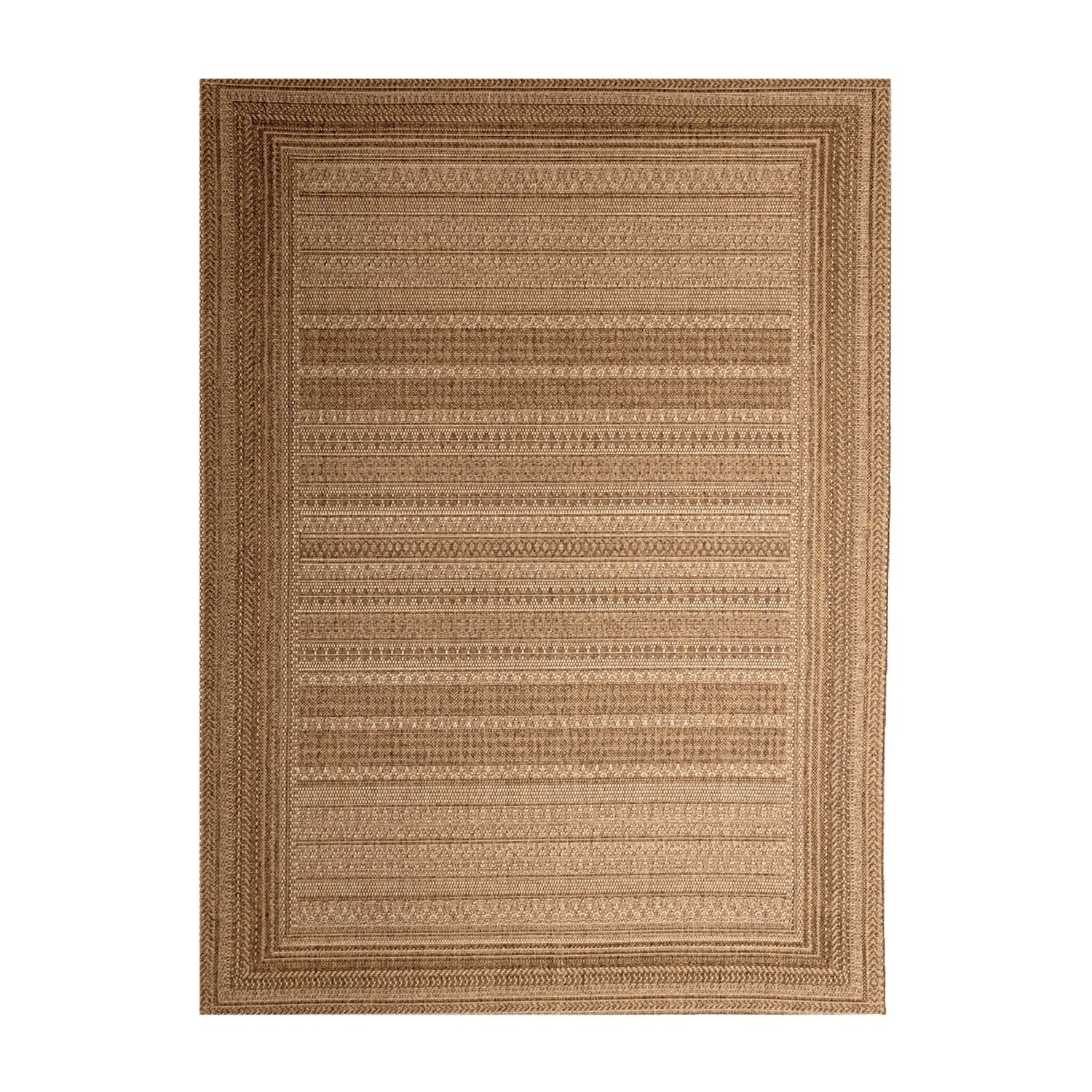 Tapis d'extérieur en jute - Mavi Stripes Crème/Marron - sfeer