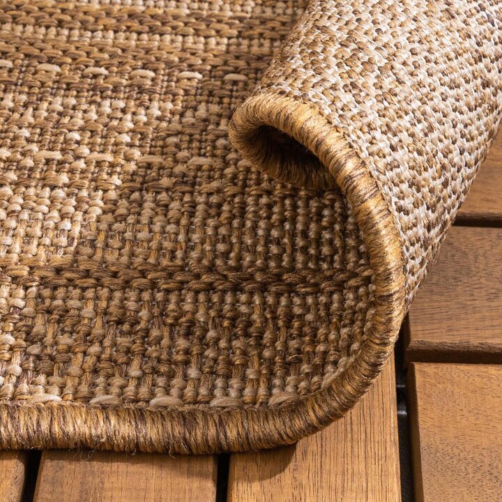 Tapis d'extérieur en jute - Mavi Stripes Crème/Marron