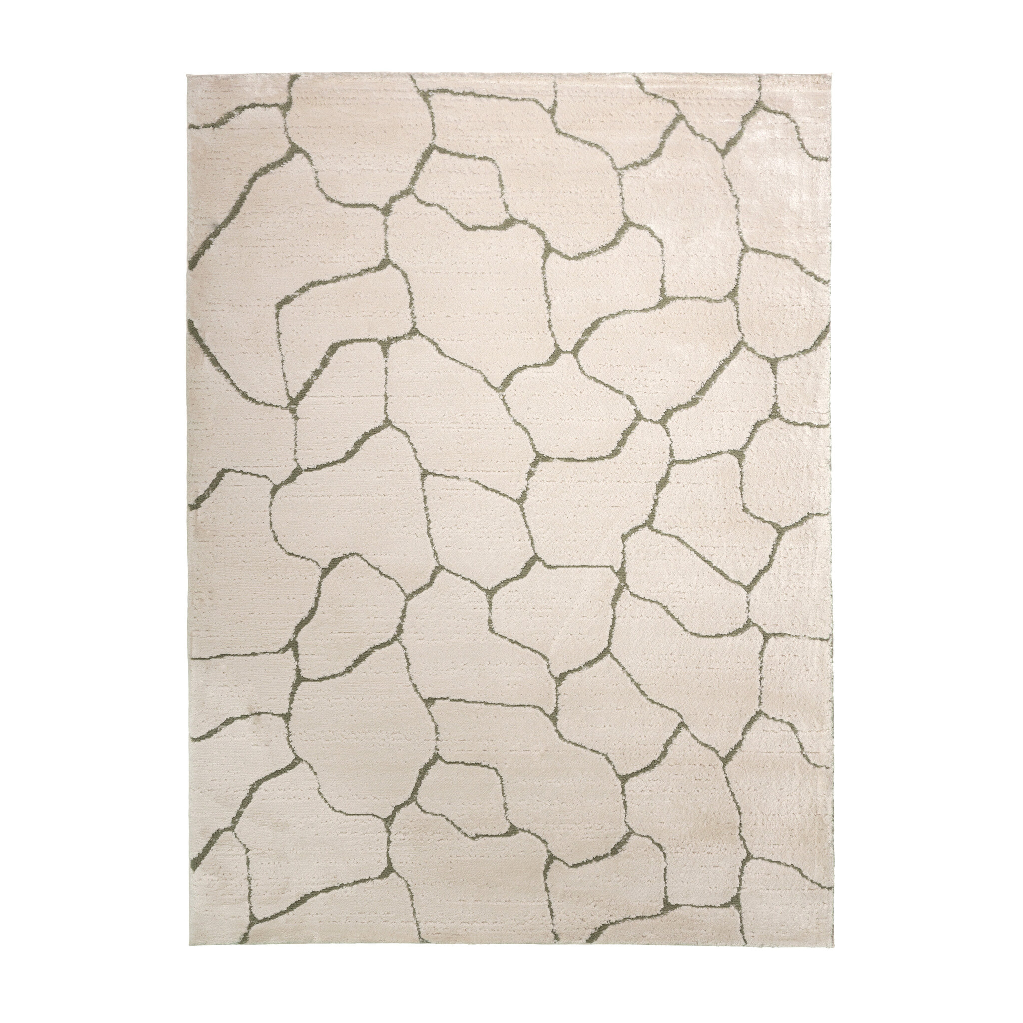 Tapis moderne intérieur et extérieur - Yune Stone Crème/Vert - sfeer