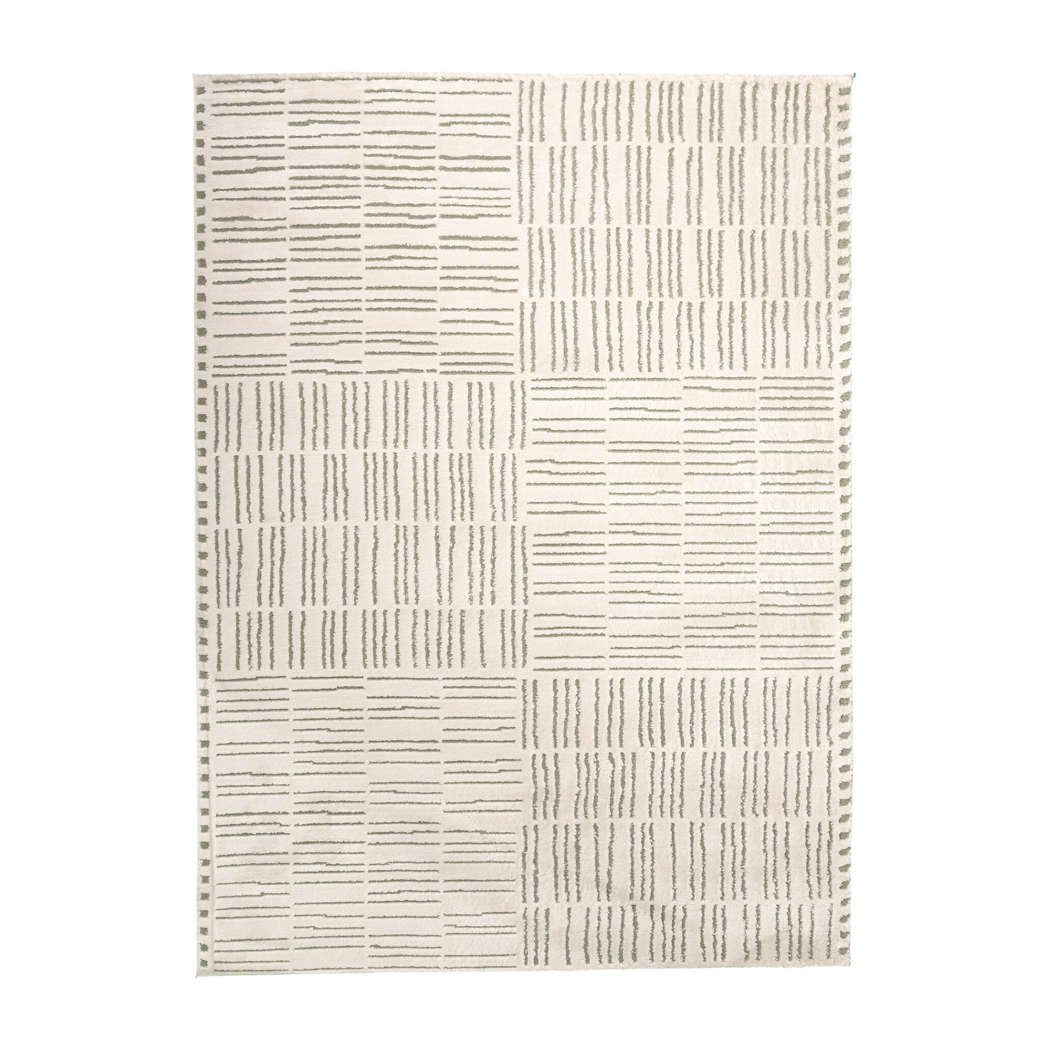 Tapis moderne intérieur et extérieur - Yune Lines Crème/Vert - sfeer