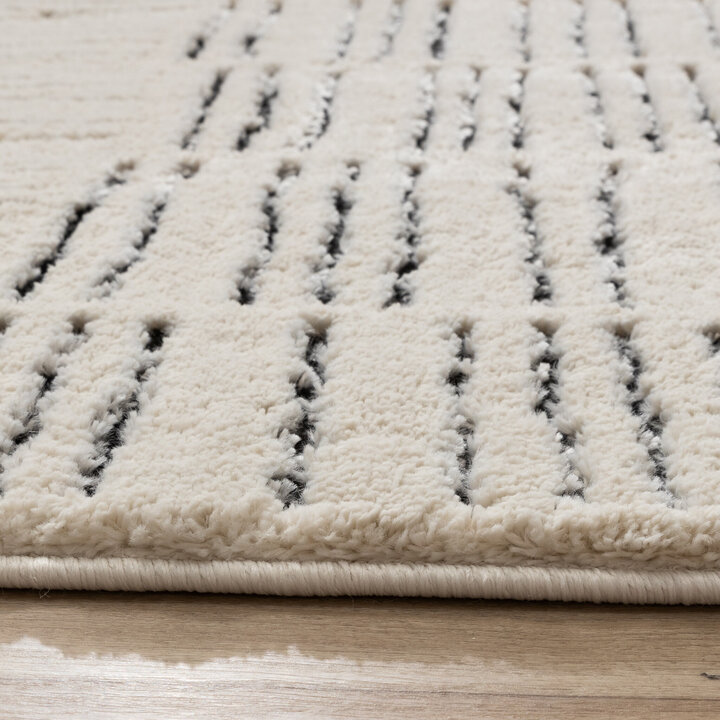 Tapis scandinave - Yune Lines Crème/Noir