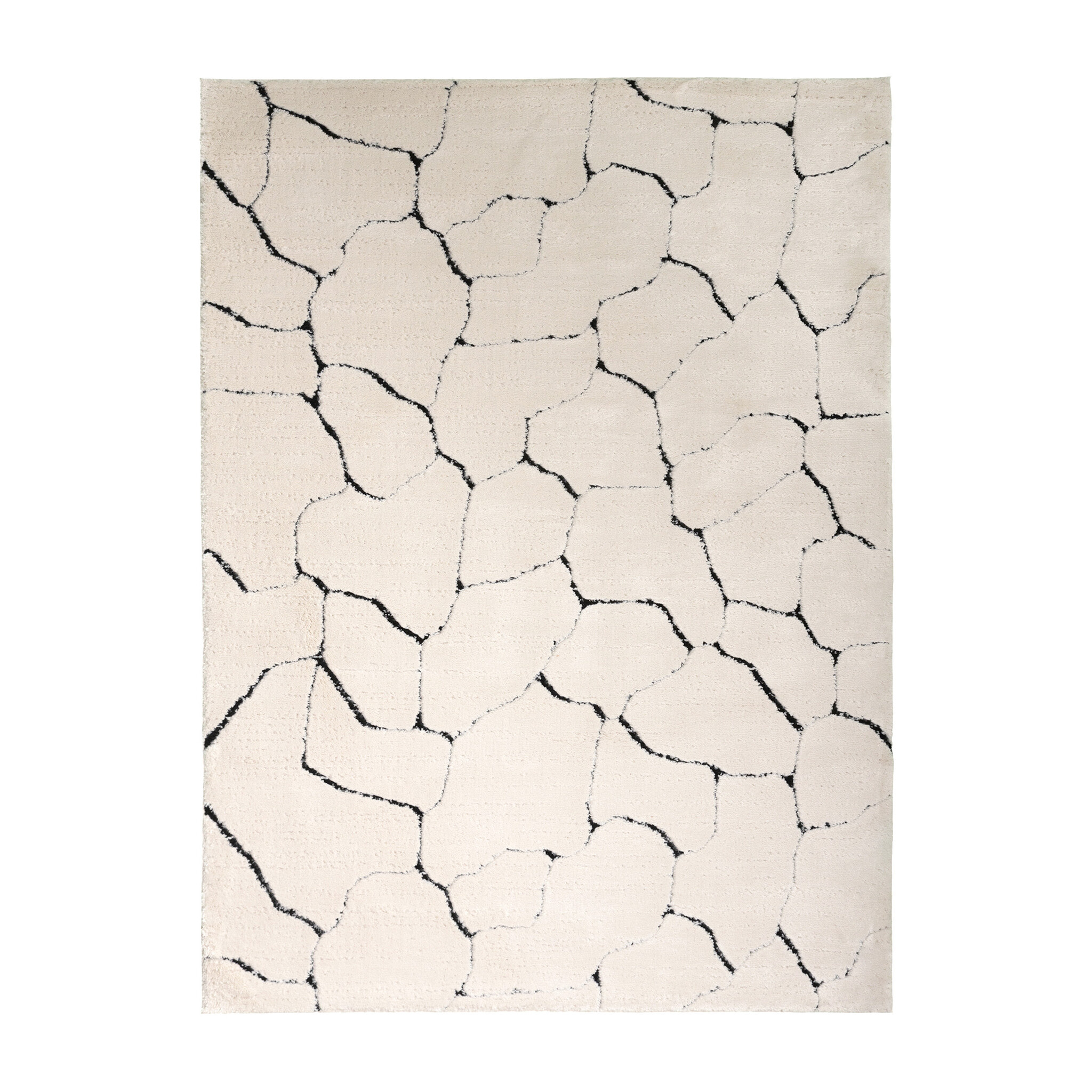 Tapis moderne intérieur et extérieur - Yune Stone Crème/Noir - sfeer