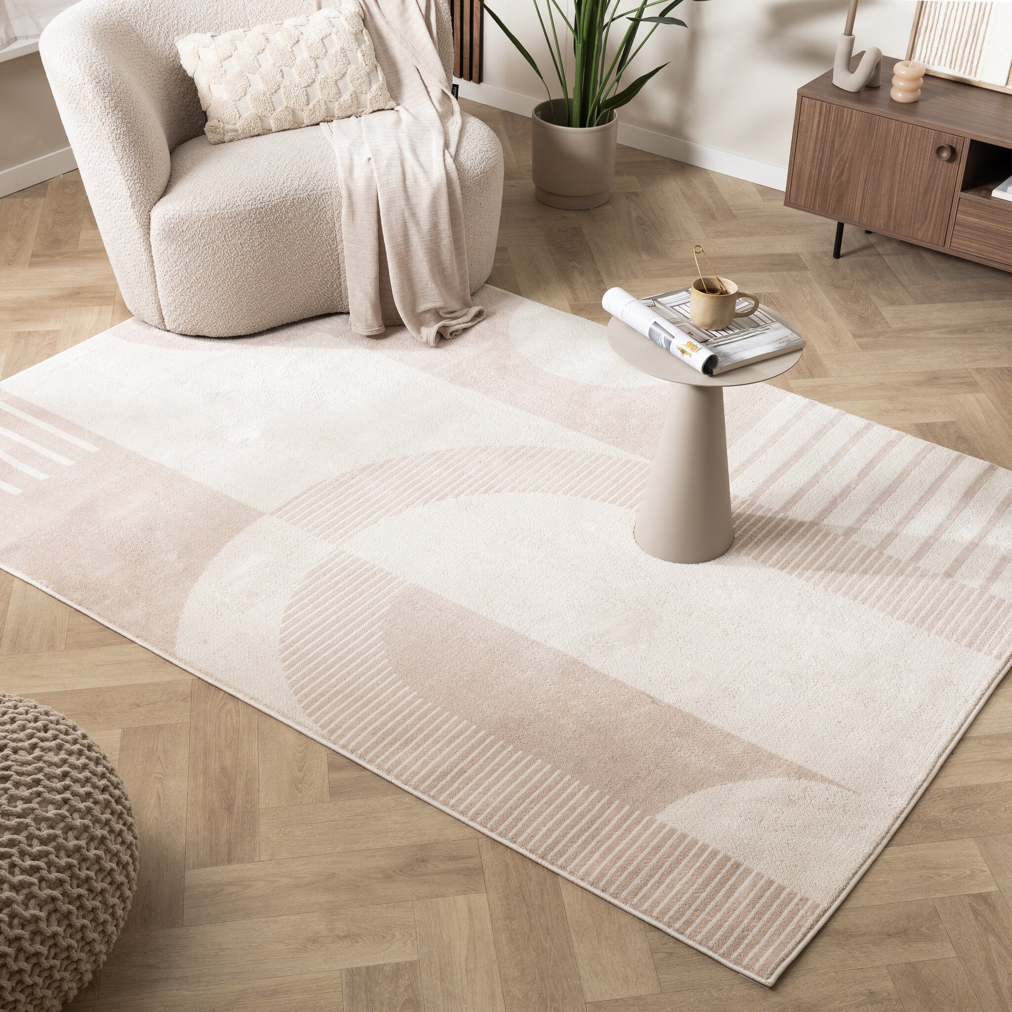 Tapis japandi - Aurora Shapes Beige