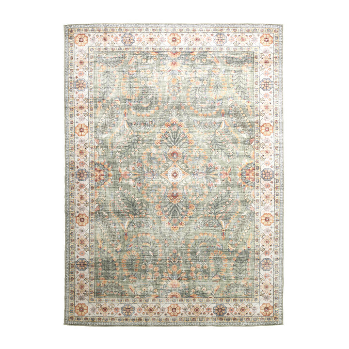Tapis d'Extérieur Vintage - Santo Flora Vert Olive