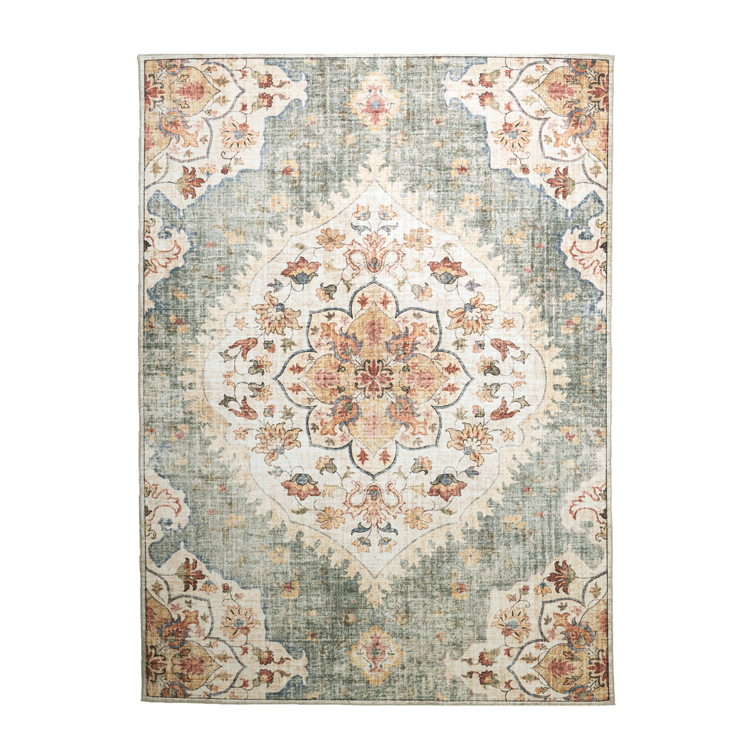 Tapis d'Extérieur Vintage - Santo Mandala Vert Olive - sfeer