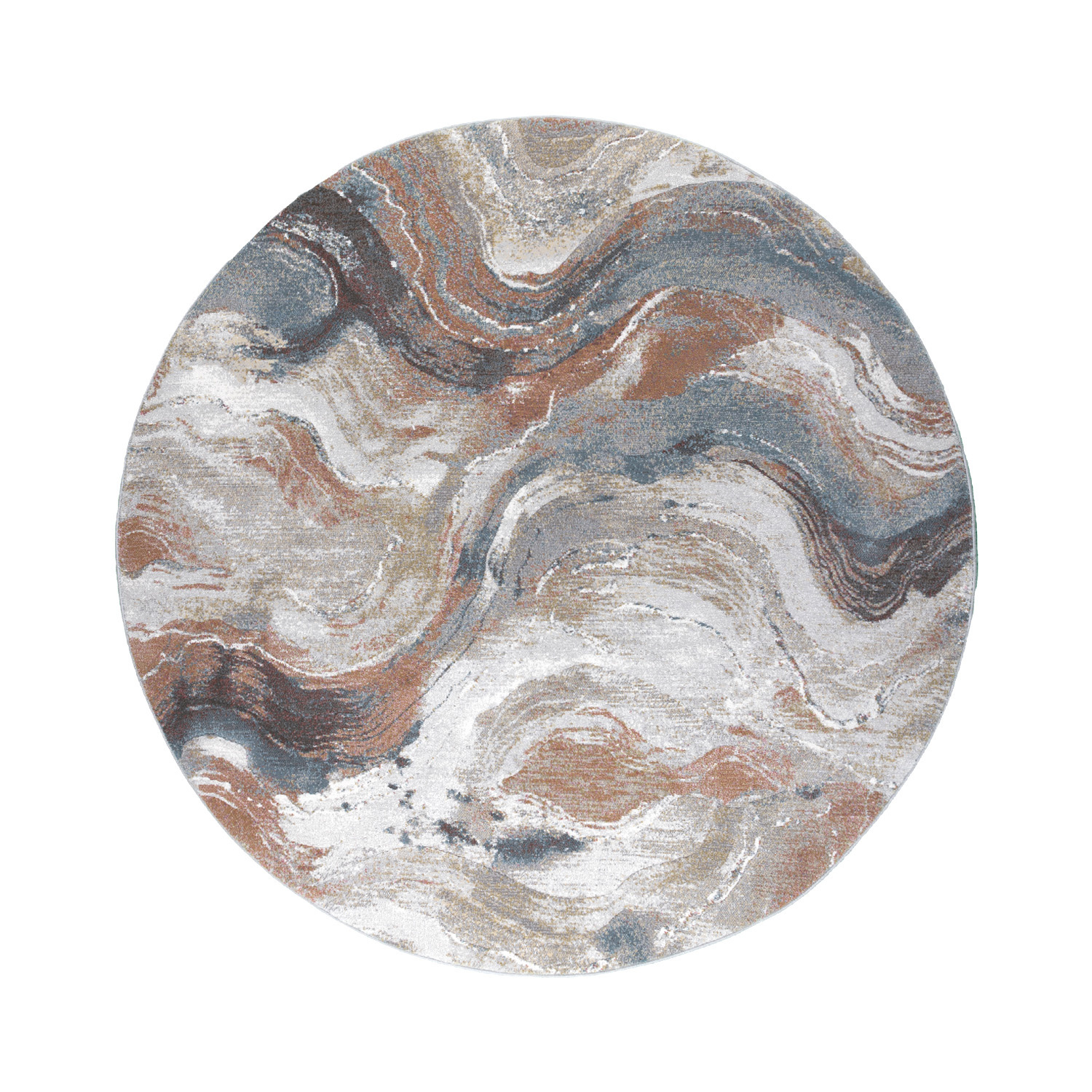 Sous-tapis antidérapant rond - Xavier Wave Bleu/Rouge - sfeer