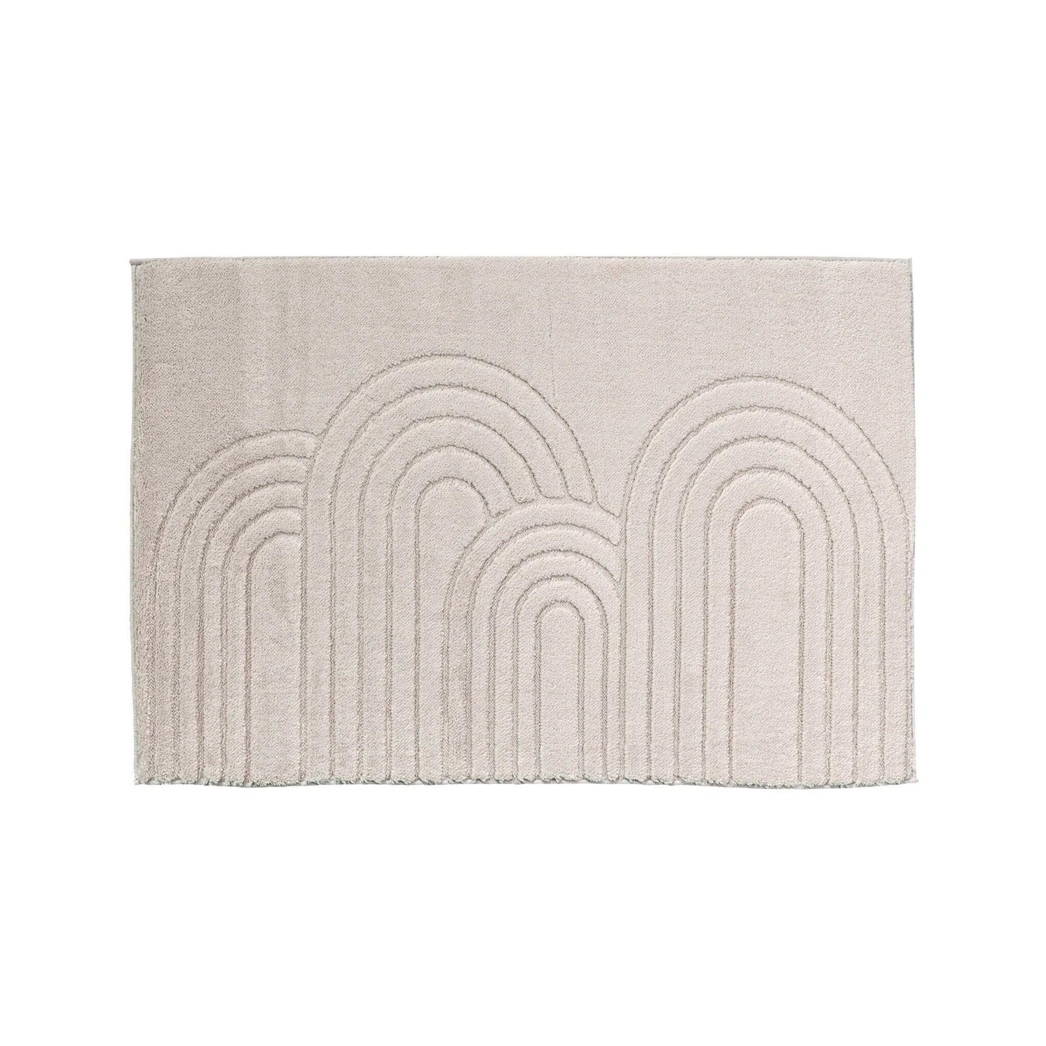 Tapis d'extérieur rond à fleurs - Cassie Arches Taupe