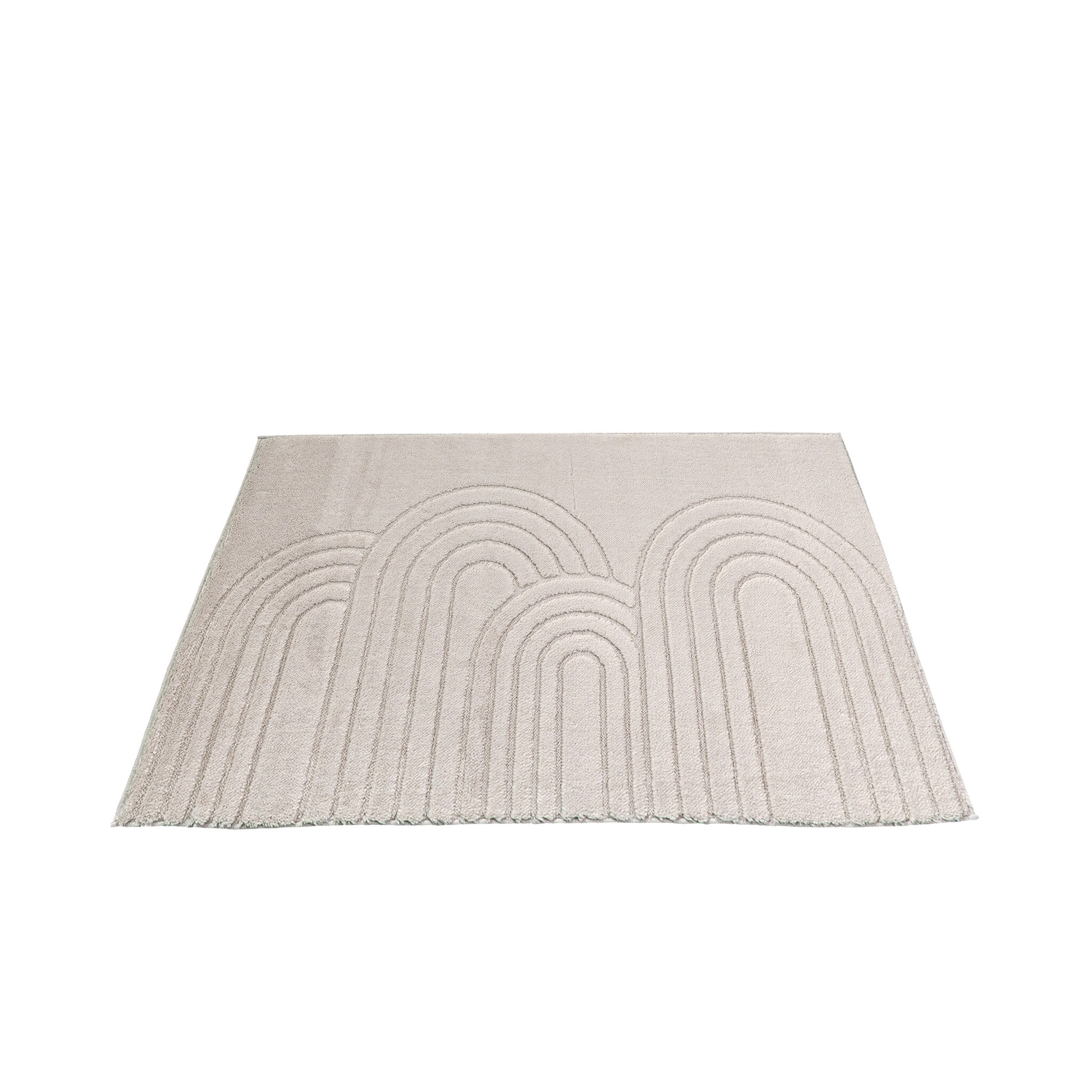 Tapis d'extérieur rond à fleurs - Cassie Arches Taupe - sfeer