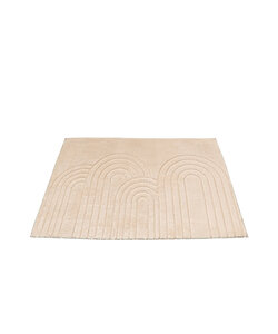 Tapis d'extérieur rond à fleurs - Cassie Arches Beige
