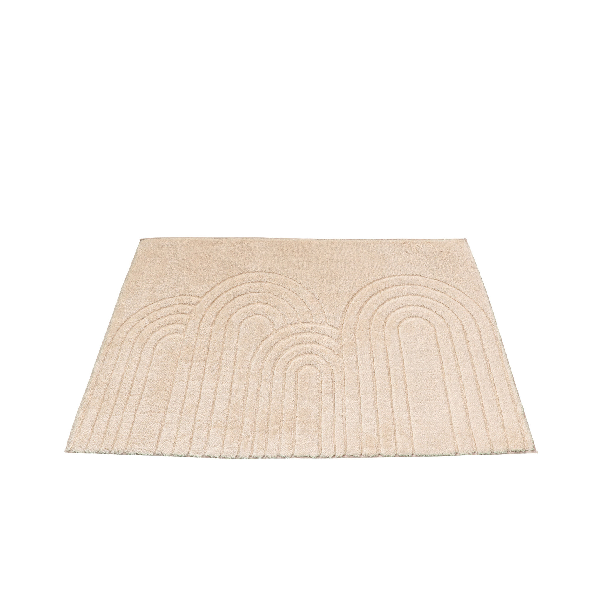 Tapis d'extérieur rond à fleurs - Cassie Arches Beige - sfeer