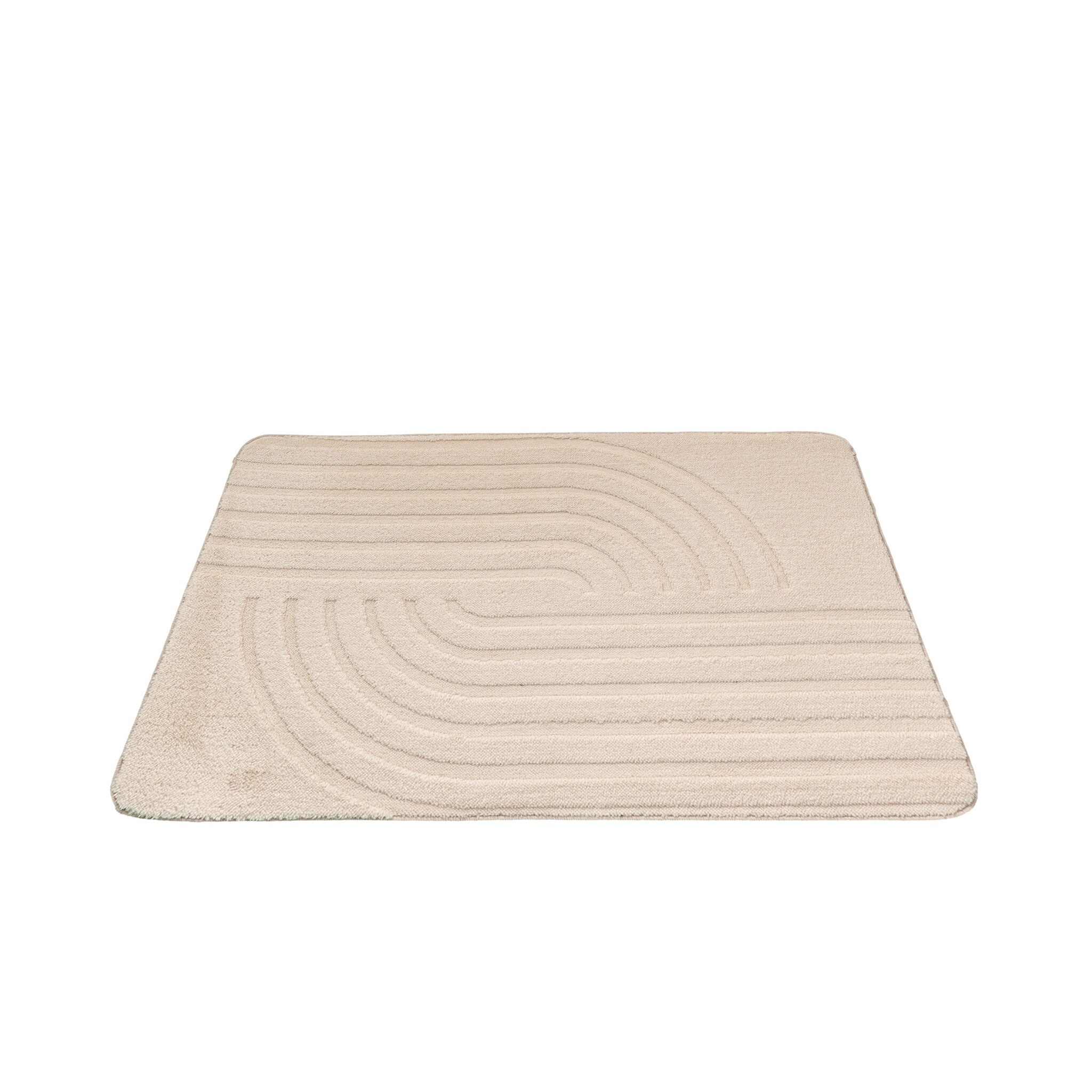 Tapis d'extérieur rond à fleurs - Cassie Curves Beige - sfeer