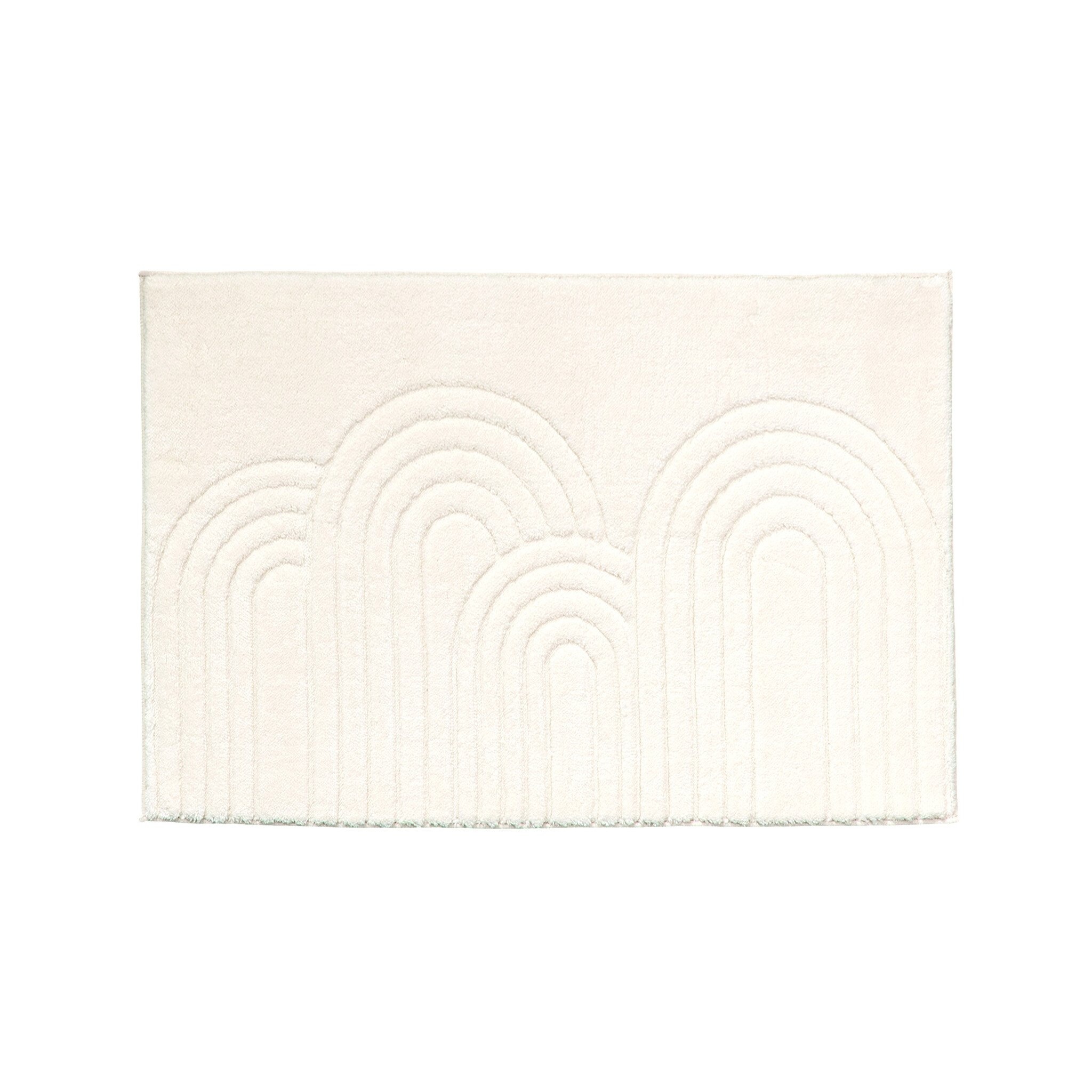 Tapis d'extérieur rond à fleurs - Cassie Arches Blanc