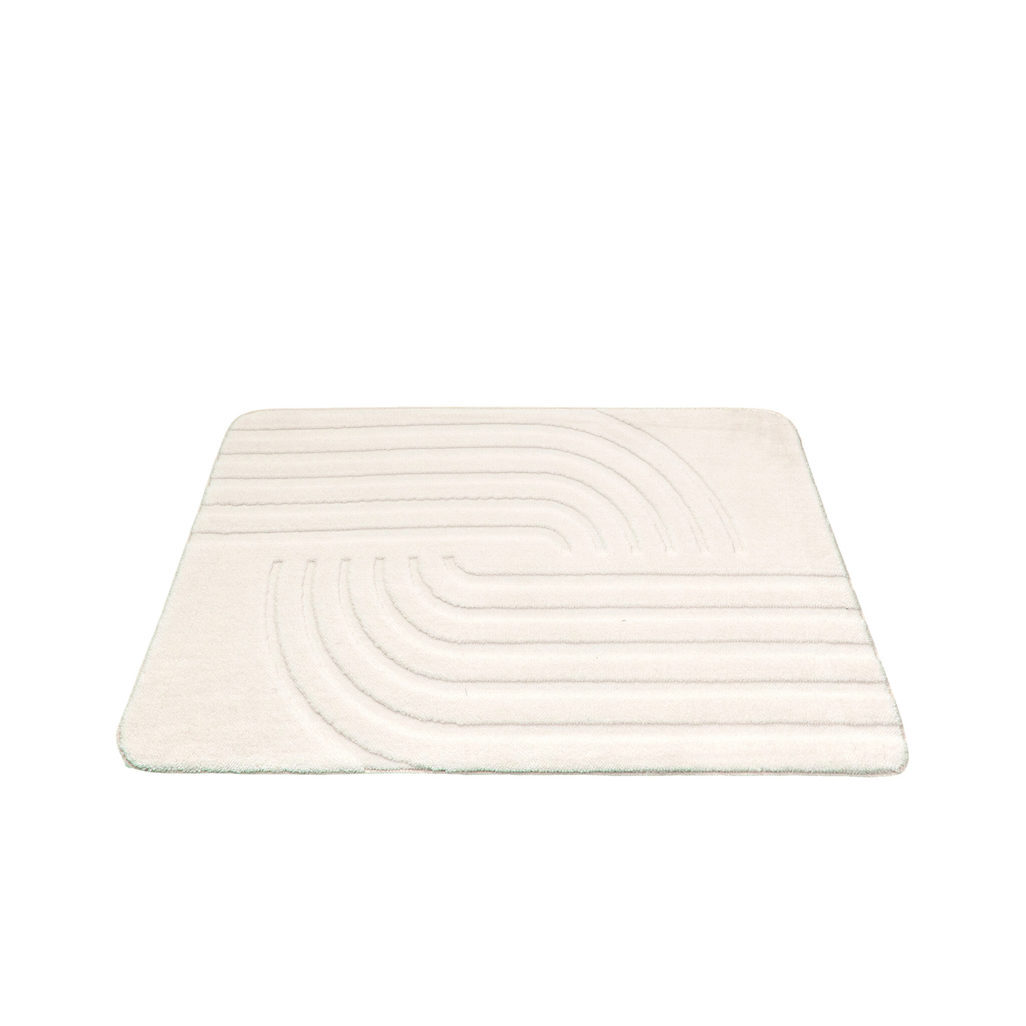 Tapis d'extérieur rond à fleurs - Cassie Curves Blanc - sfeer