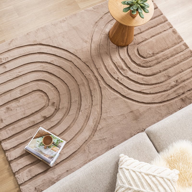 Tapis doux à poils longs - Carvy Arches Taupe