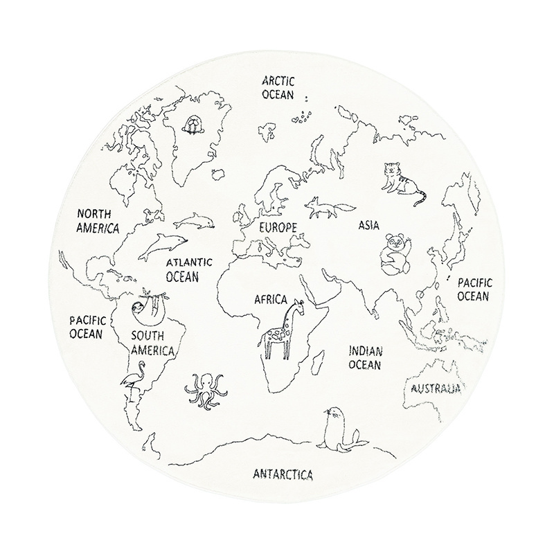 Tapis à fleurs - Globe Crème - sfeer