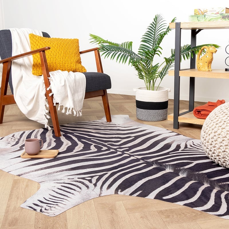 Tapis Peau de zèbre - Bovine Noir/Blanc