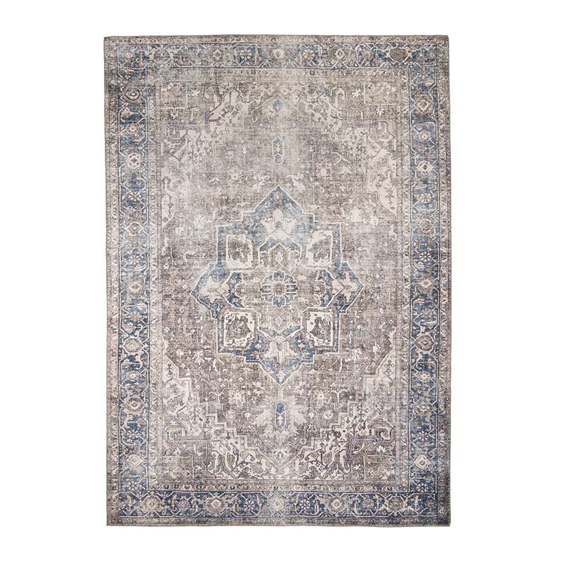 Tapis vintage - Lugan Taupe/Bleu - sfeer