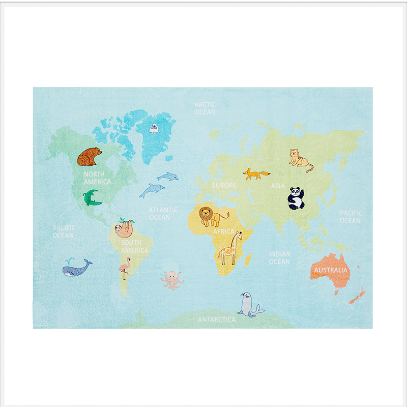 Tapis pour enfants - Globe Bleu Clair - sfeer