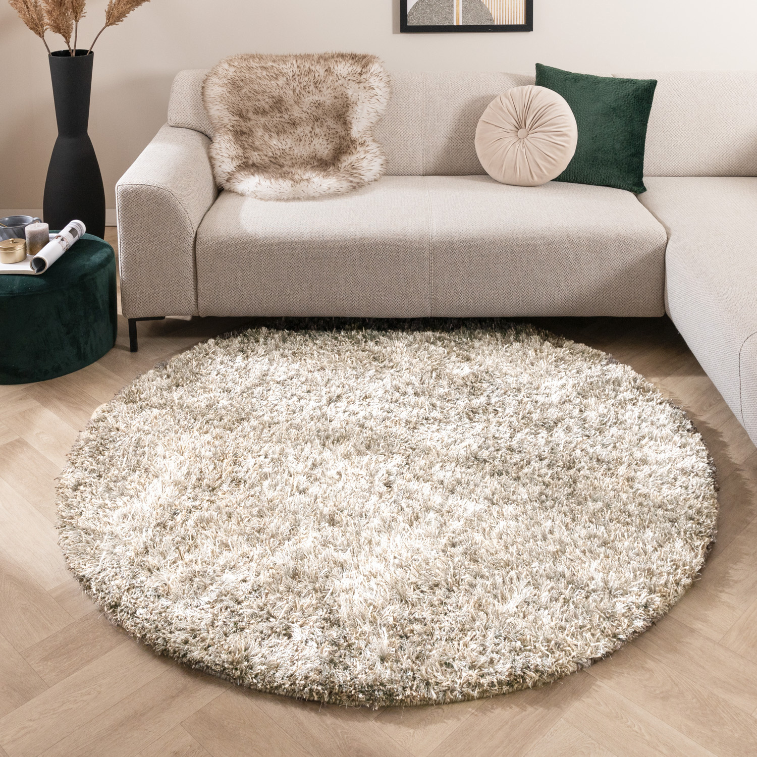 Tapis shaggy ovale - Grace Blanc