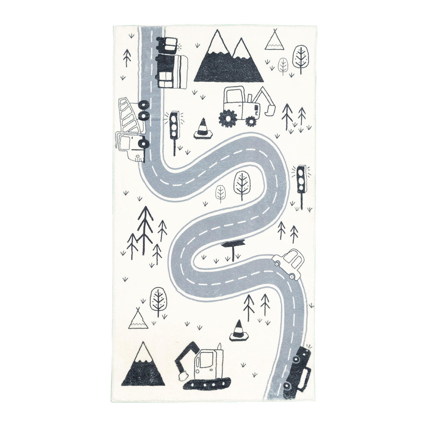 Tapis de Couloir vintage - Dex Road Noir - sfeer