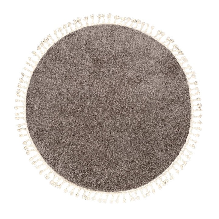 Tapis rond à poils longs - Lofty Fringe Taupe