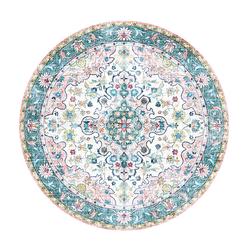 Tapis vintage rond - Lily Oriental Bleu/Rose - sfeer