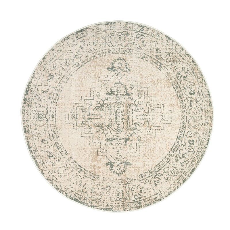 Tapis vintage rond - Spring Ethnic Crème/Vert - sfeer