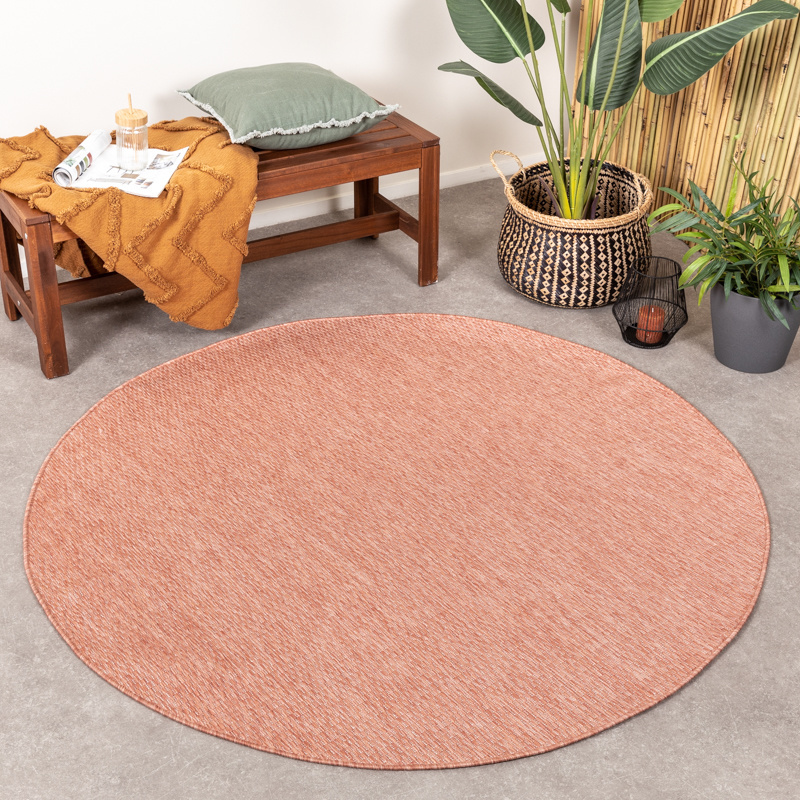 Tapis d'extérieur rond - Costa Terracotta