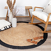 Tapis en jute - Fair Rond Naturel/Noir - thumbnail 3