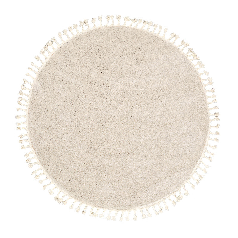 Tapis rond à poils longs - Lofty Fringe Crème/Blanc - sfeer