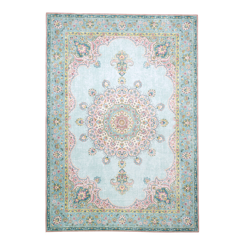 Tapis vintage - Lily Medaillon Bleu Clair - sfeer