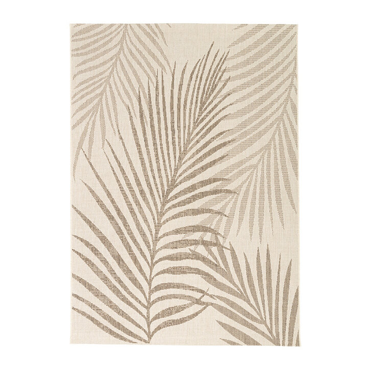 Tapis d'extérieur en jute - Nomad Leaves Crème