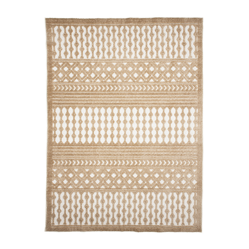 Tapis lavable - Dunya Geo Beige/Blanc - sfeer